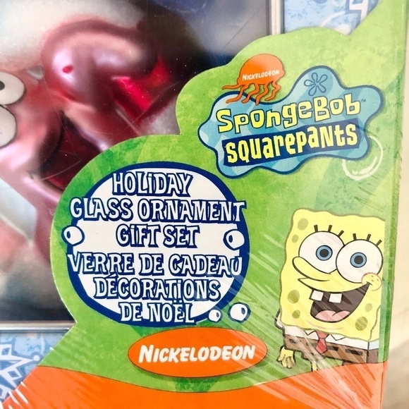 Sponge Bob, Vintage 2004, Set of 3, Glass Christmas Ornament In, Collectable Tin - Picture 7 of 11